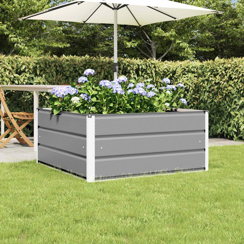 Jardinera vidaxx gris claro 100 x 100 x 45 cm acero