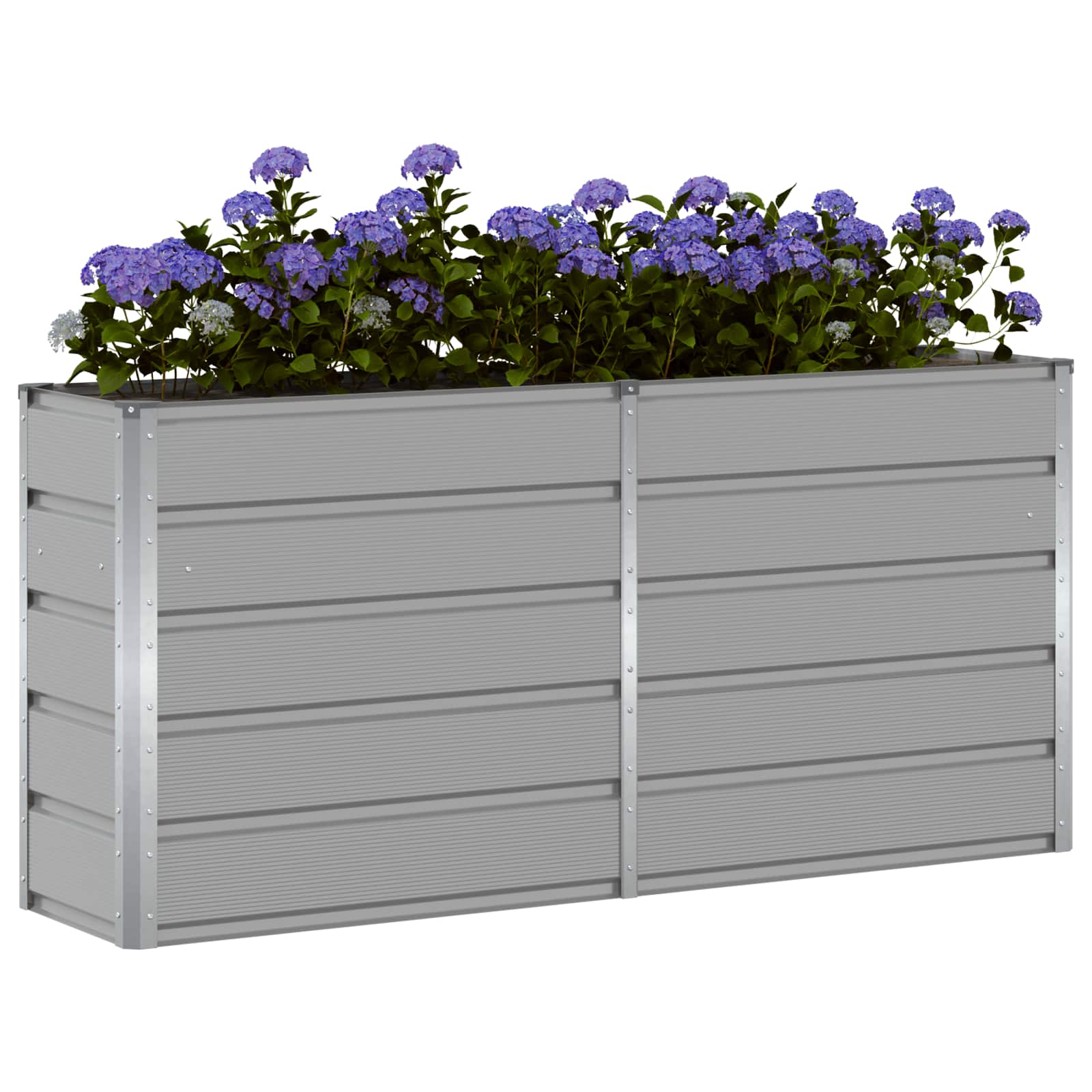 Vidaxl plantenbak lichtgrijs 160 x 40 x 75 cm staal