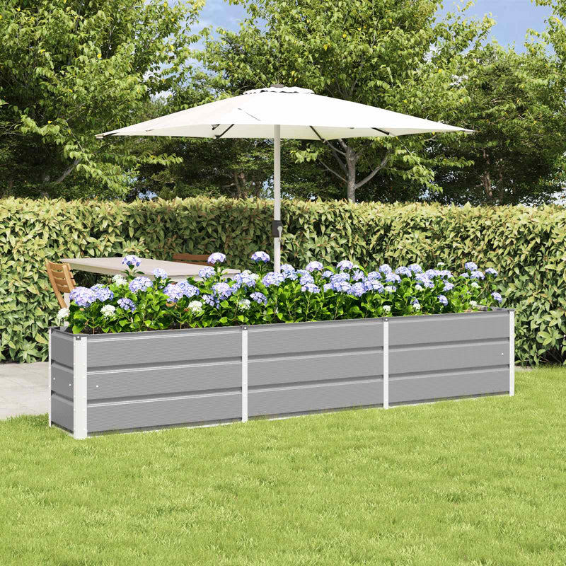 Jardinera vidaxx gris claro 240 x 40 x 45 cm acero
