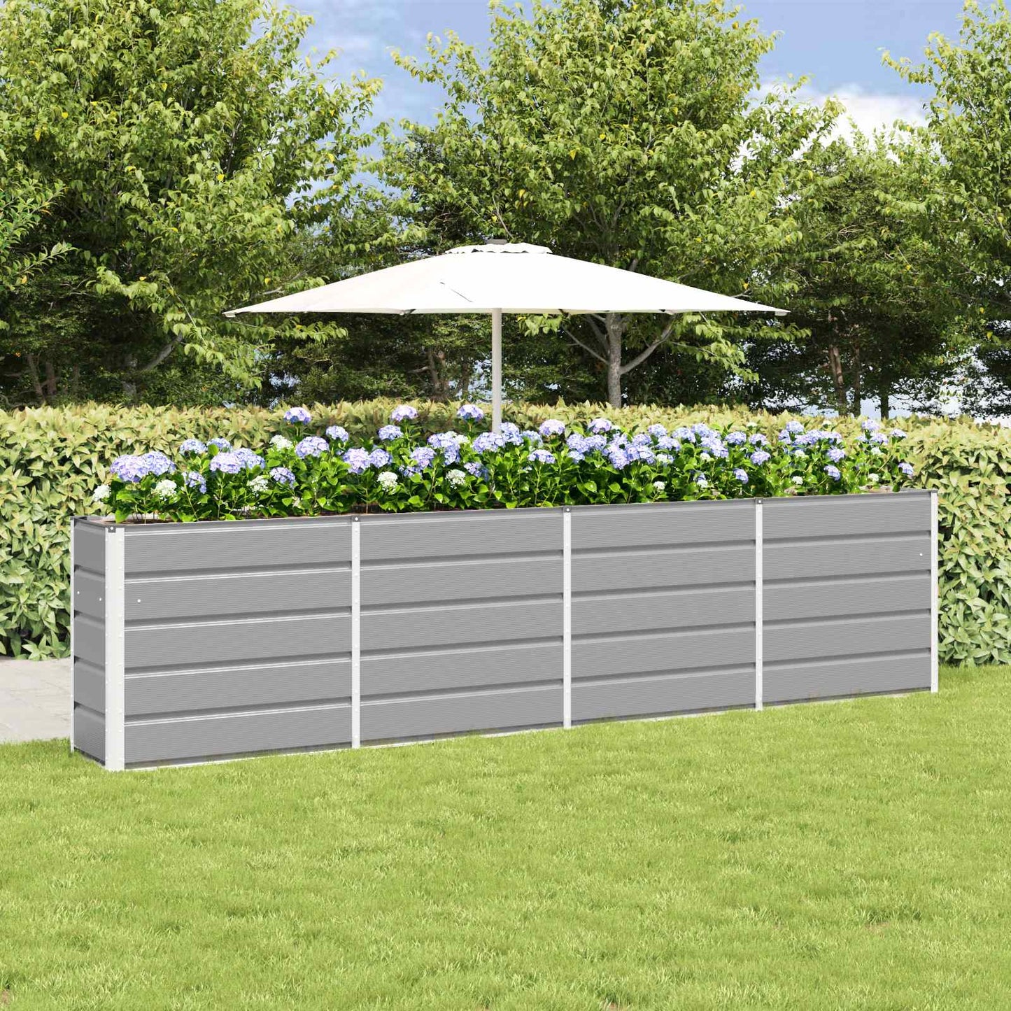 Jardinera vidaxx gris claro 160 x 40 x 75 cm acero