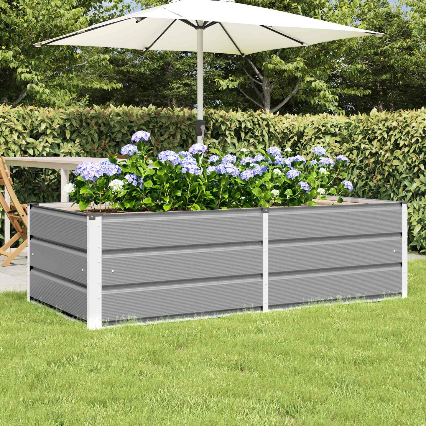 Jardinera vidaxx gris claro 160 x 80 x 45 cm acero