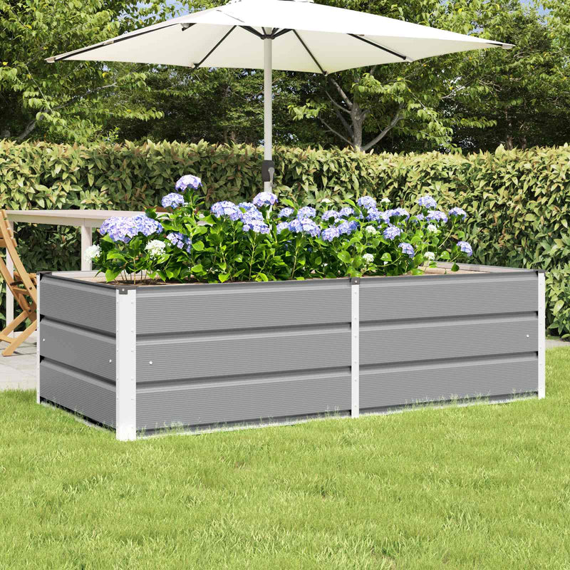 Jardinera vidaxx gris claro 160 x 80 x 45 cm acero