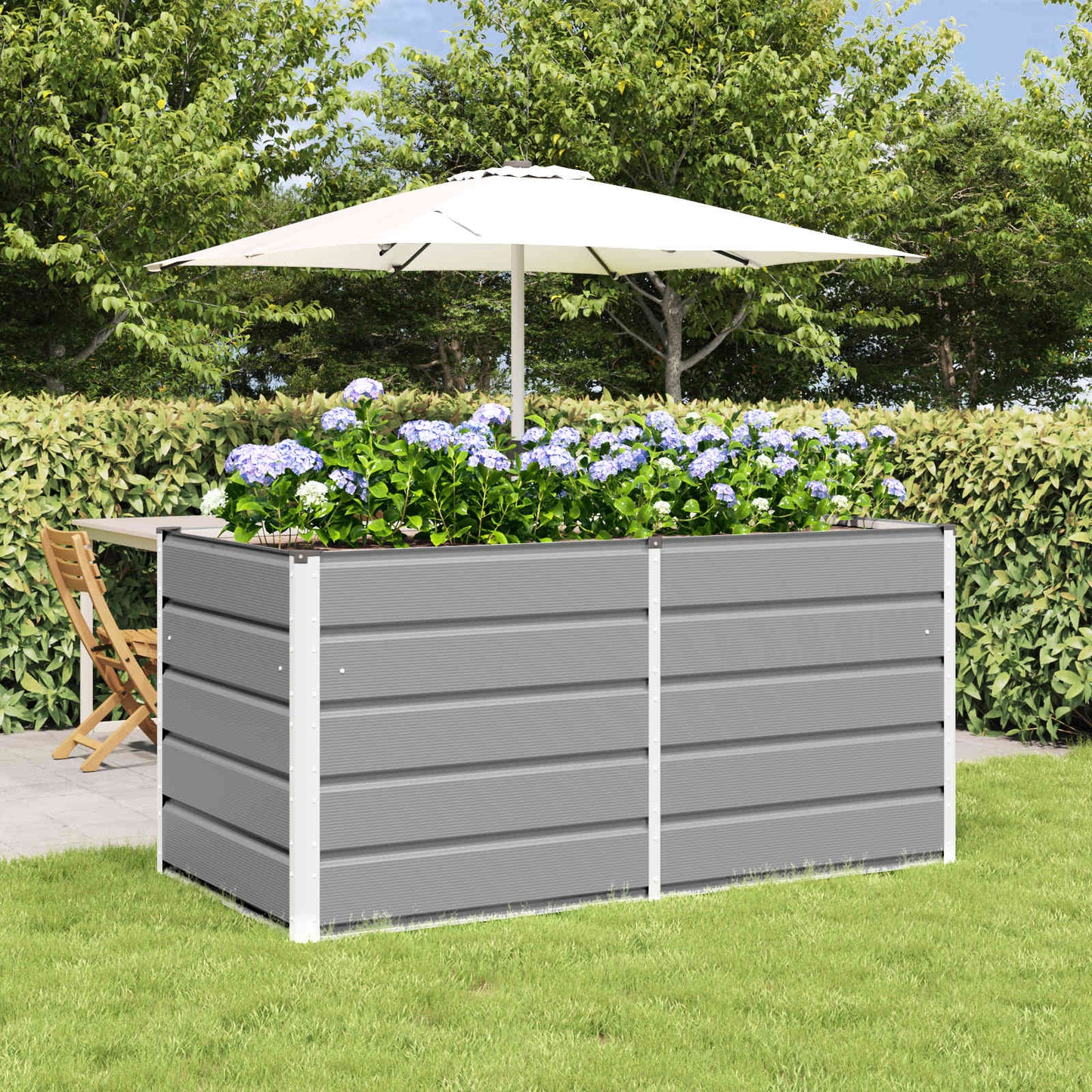 Jardinera vidaxx gris claro 160 x 80 x 75 cm acero