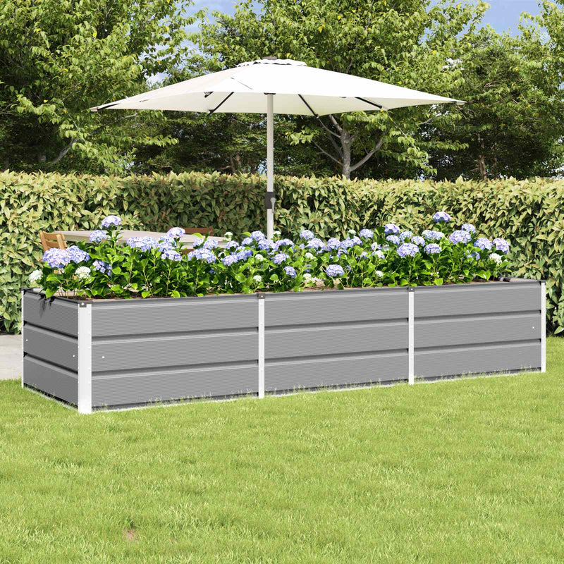 Jardinera vidaxx gris claro 240 x 80 x 45 cm acero