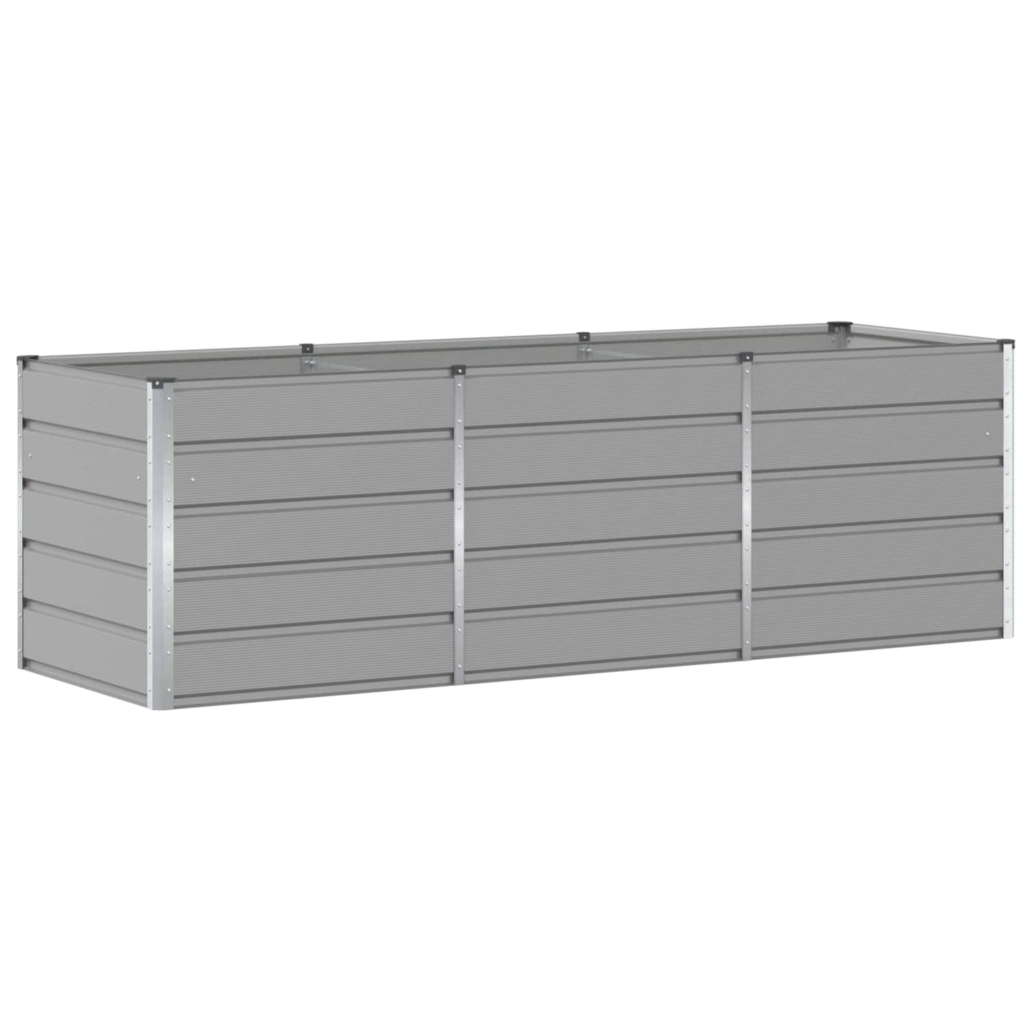 Vidaxl plantenbak lichtgrijs 240 x 80 x 75 cm staal