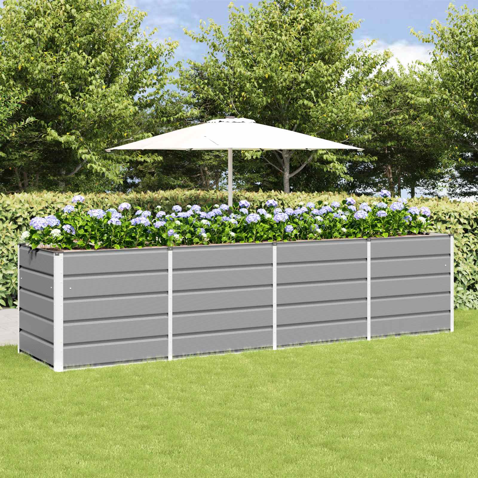 Jardinera vidaxx gris claro 240 x 80 x 75 cm acero