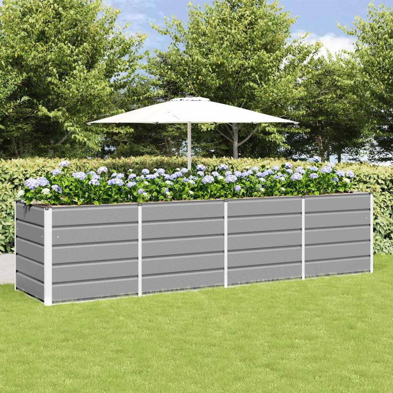 Jardinera vidaxx gris claro 240 x 80 x 75 cm acero