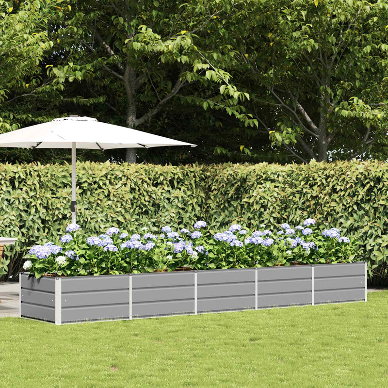 Jardinera vidaxx gris claro 400 x 80 x 45 cm acero