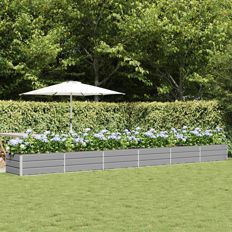Jardinera vidaxx gris claro 600 x 80 x 45 cm acero