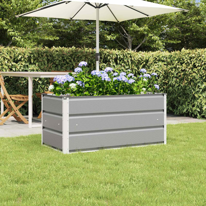 Jardinera vidaxx gris claro 100 x 50 x 45 cm acero galvanizado