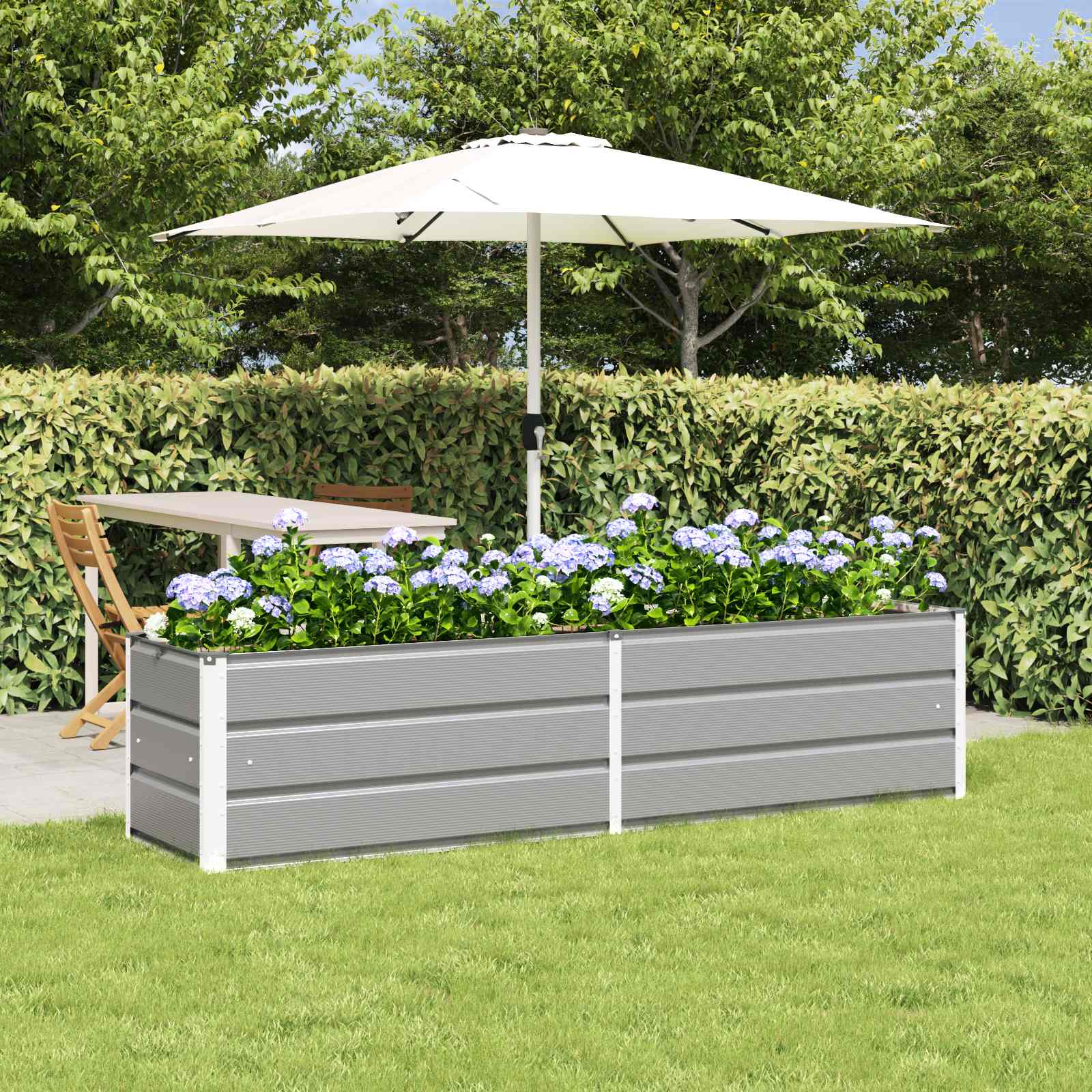 Vidaxl plantenbak lichtgrijs 480 x 50 x 45 cm gegalvaniseerd staal