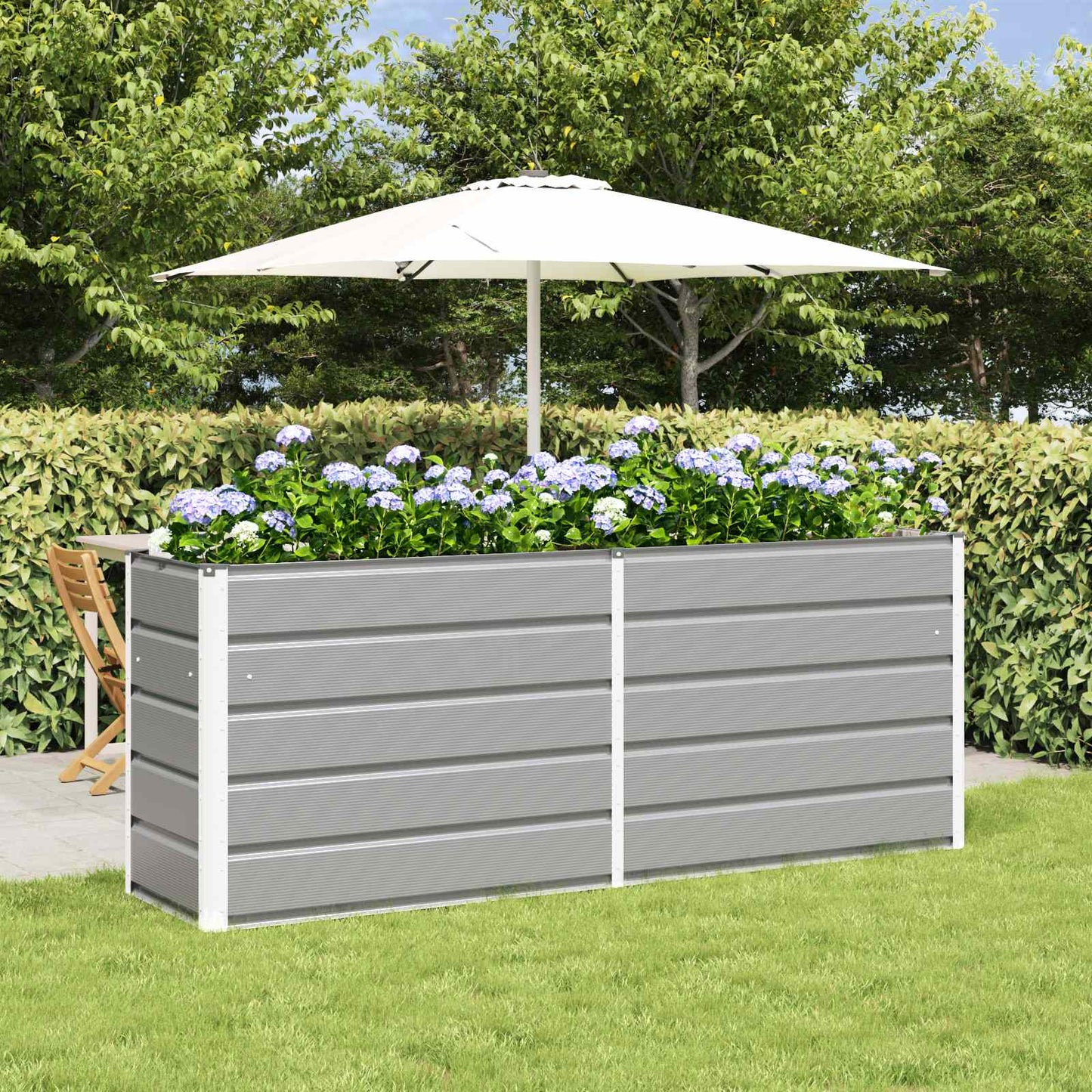 Jardinera vidaxx gris claro 480 x 50 x 45 cm acero galvanizado