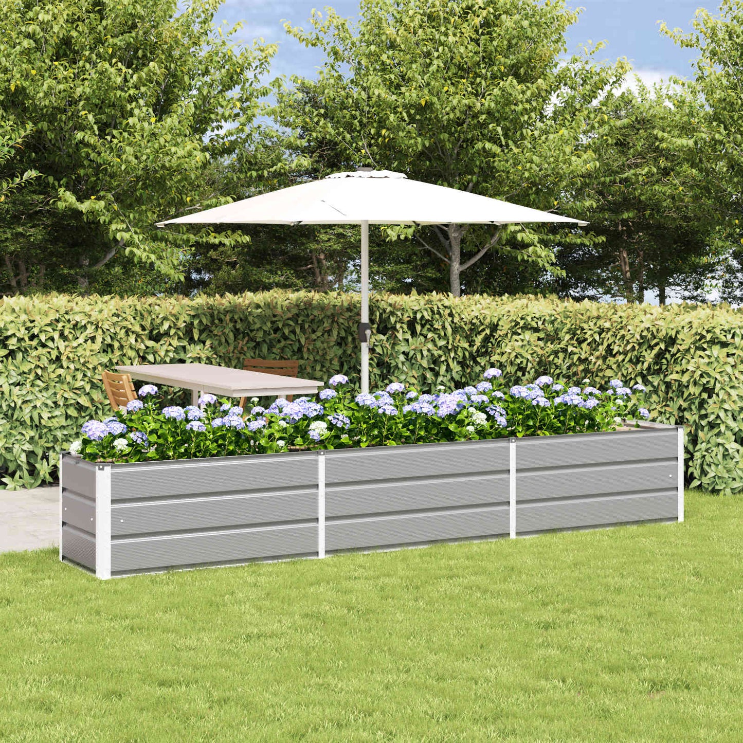Jardinera vidaxx gris claro 480 x 50 x 45 cm acero galvanizado