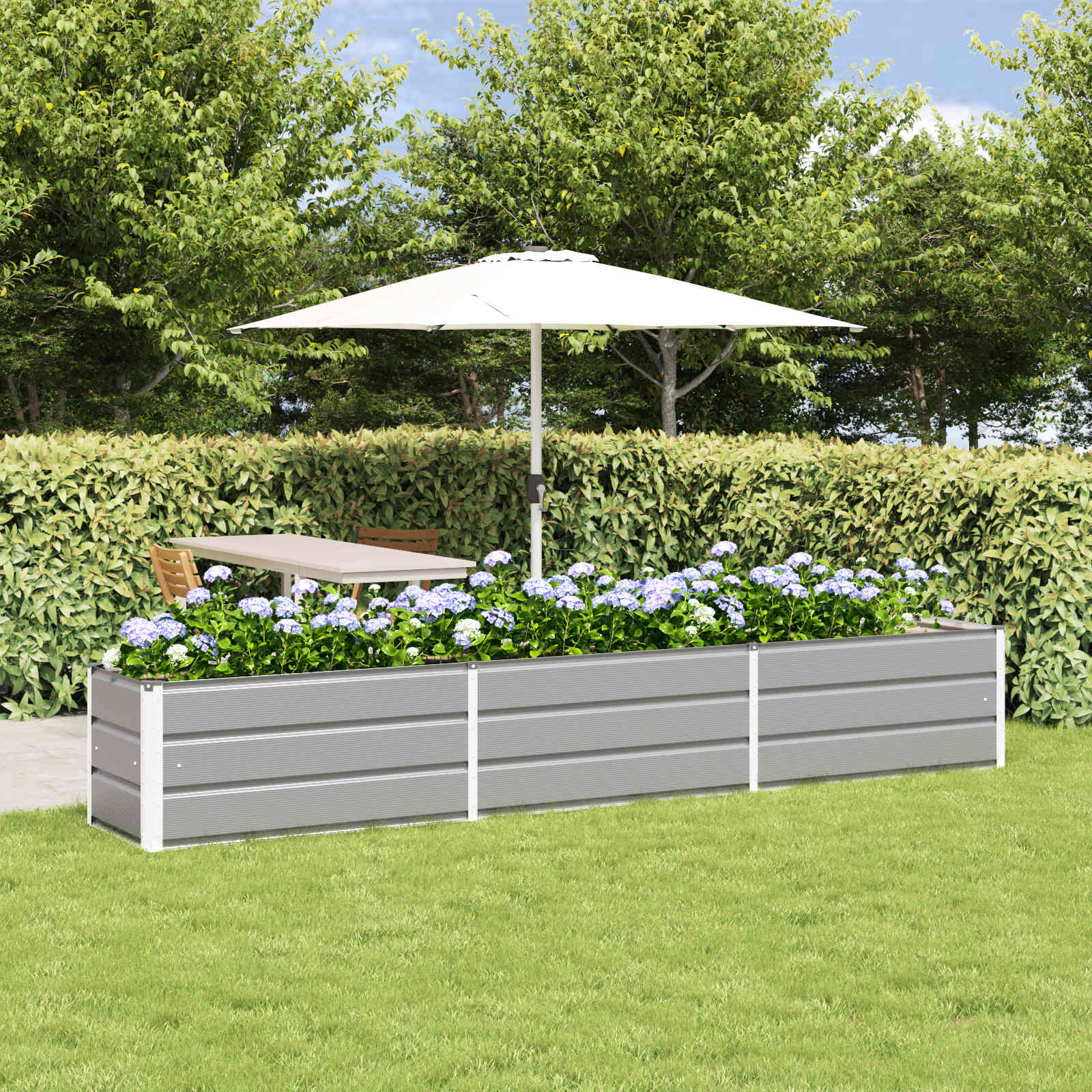 Jardinera vidaxx gris claro 480 x 50 x 45 cm acero galvanizado