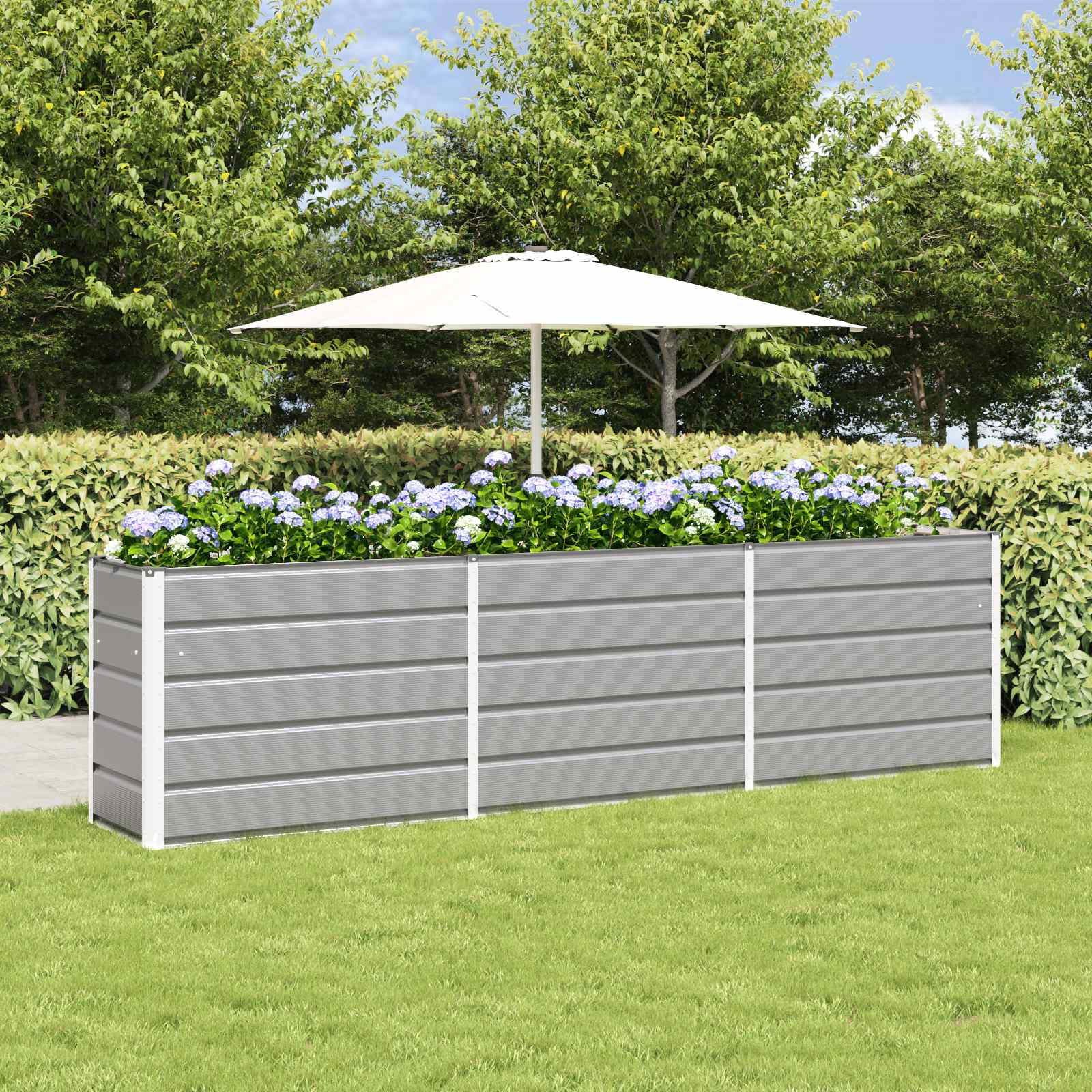 Jardinera vidaxx gris claro 480 x 50 x 45 cm acero galvanizado