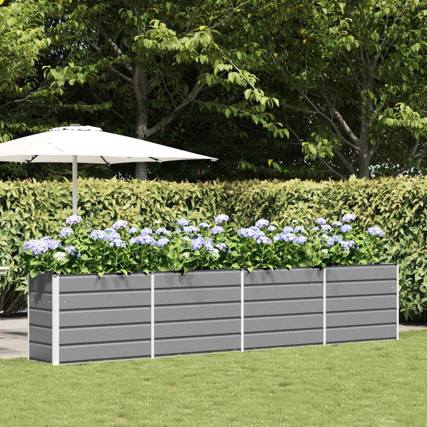 Fioriera Vidaxx grigio chiaro 480 x 50 x 45 cm in acciaio zincato