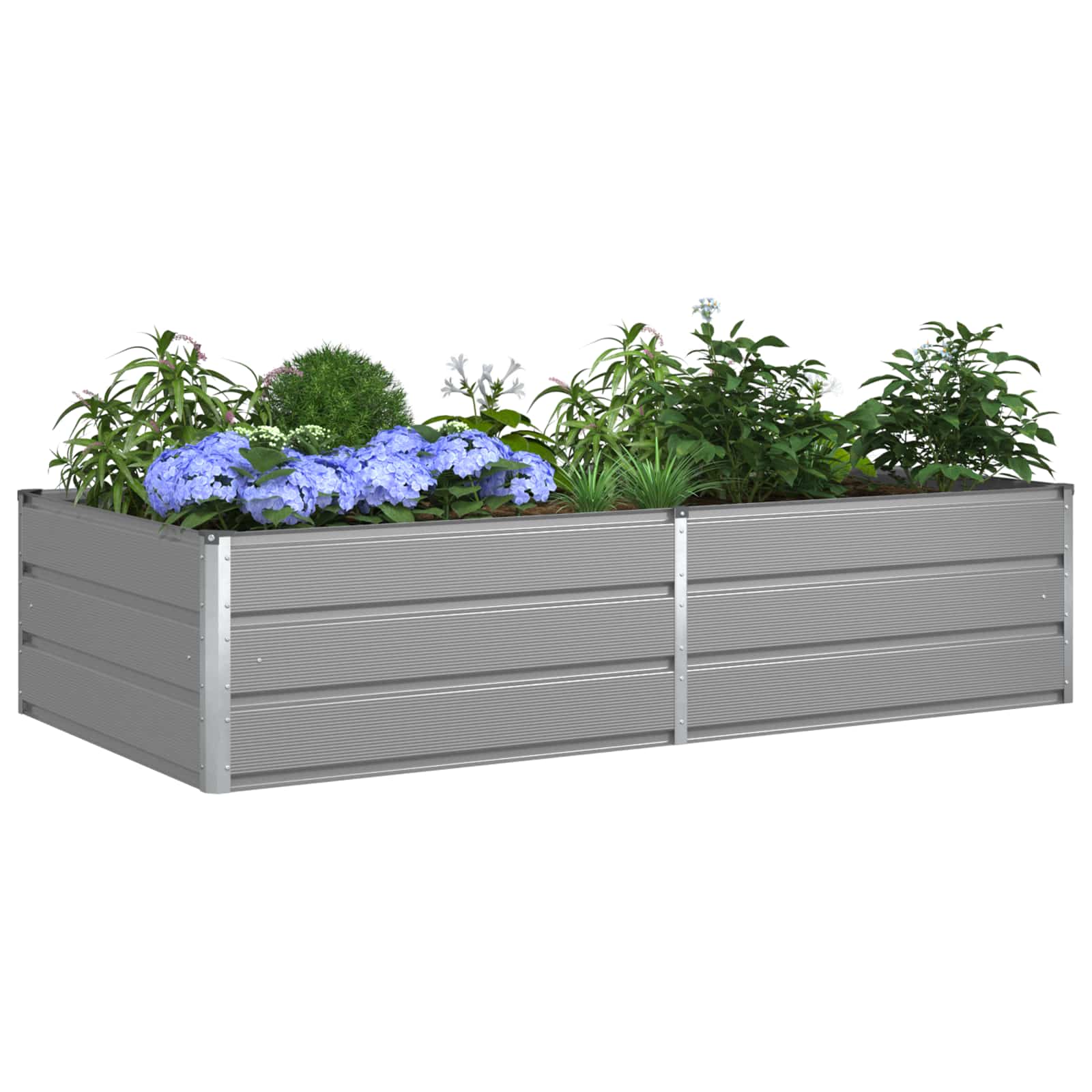 Jardinera vidaxl gris claro 195 x 100 x 45 cm acero galvanizado