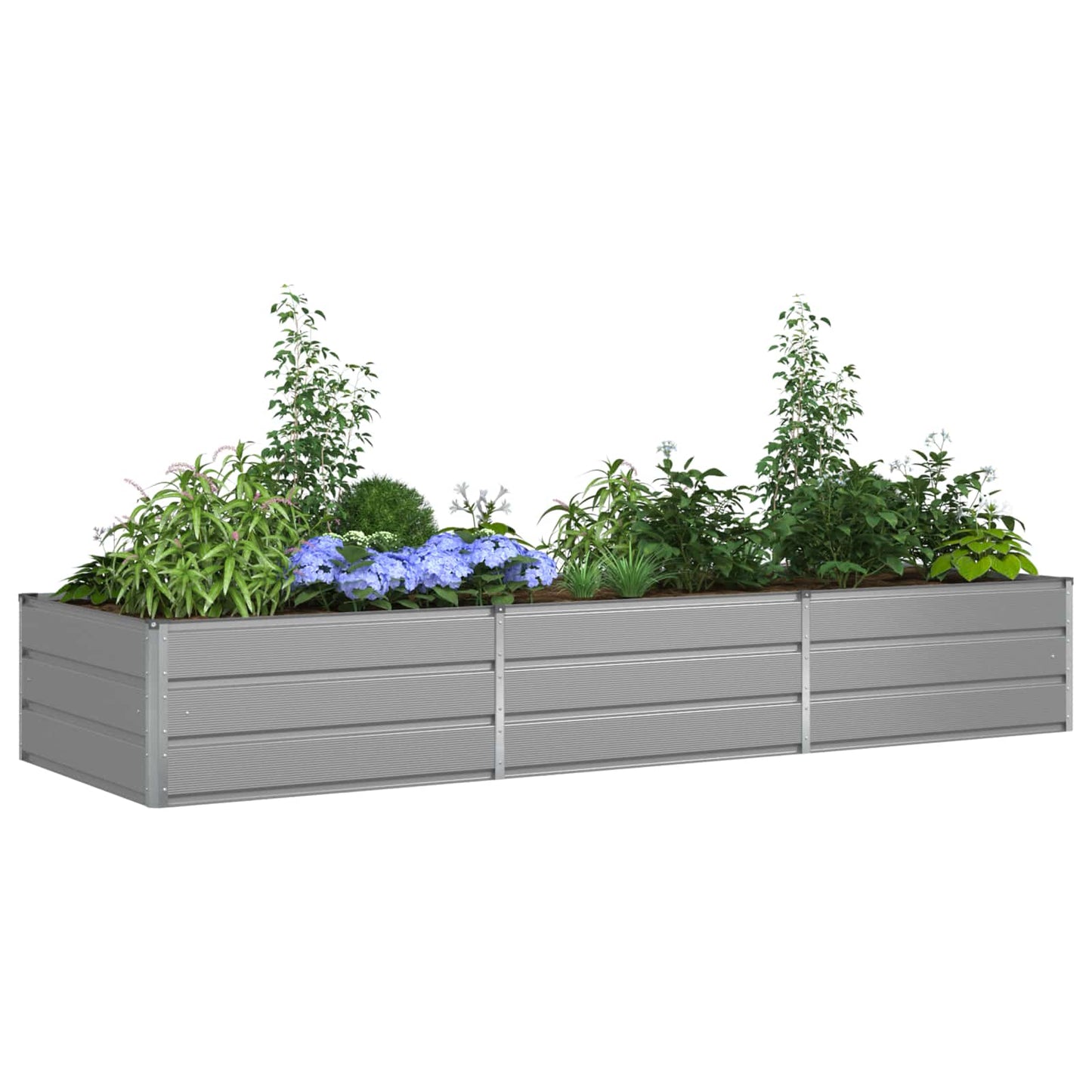 Jardinera vidaxl gris claro 195 x 100 x 45 cm acero galvanizado