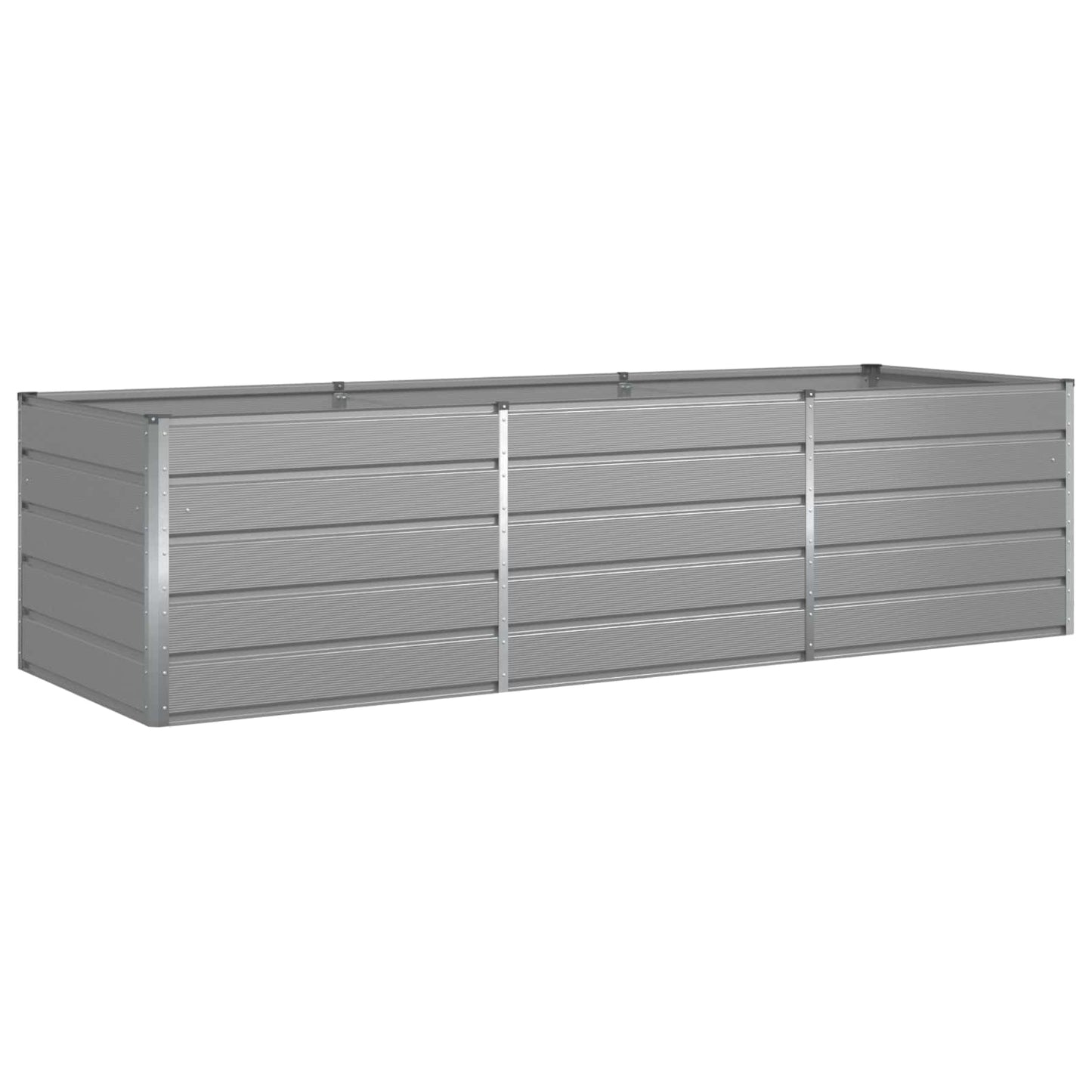 Jardinera vidaxl gris claro 195 x 100 x 45 cm acero galvanizado