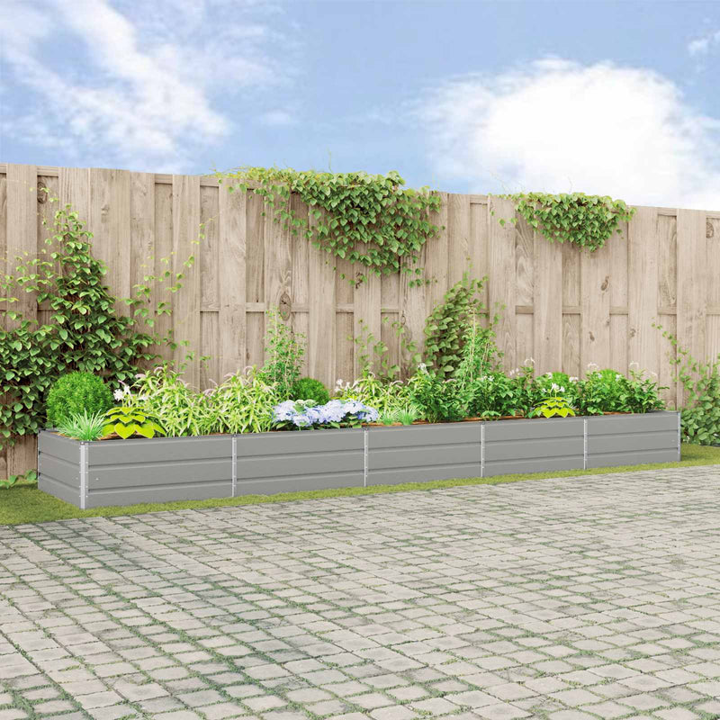 Jardinera vidaxl gris claro 195 x 100 x 45 cm acero galvanizado