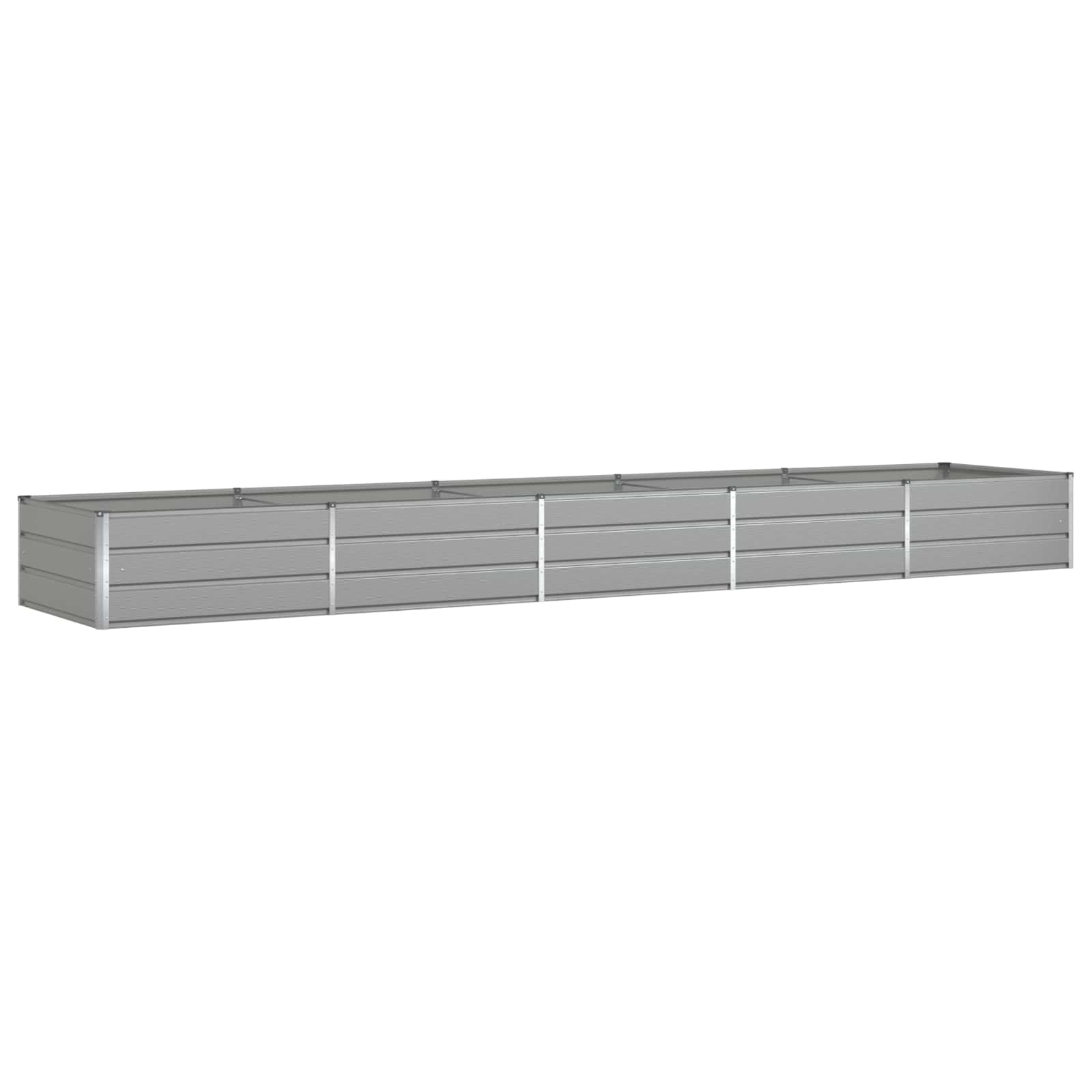 Jardinera vidaxl gris claro 195 x 100 x 45 cm acero galvanizado