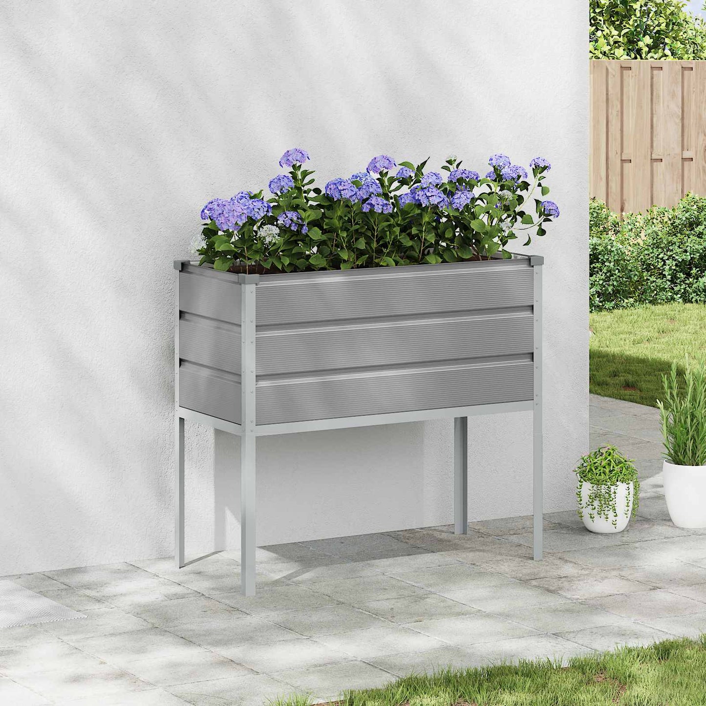 Fioriera Vidaxx grigio chiaro 100 x 45 x 90 cm in acciaio zincato