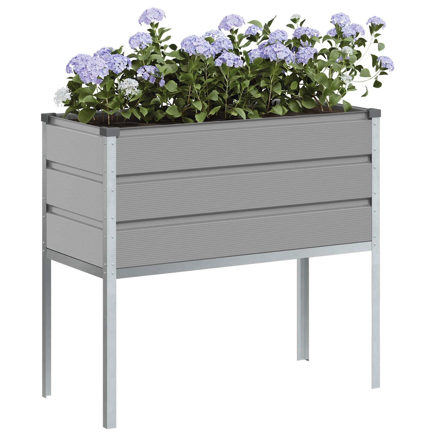 Fioriera Vidaxx grigio chiaro 100 x 45 x 90 cm in acciaio zincato