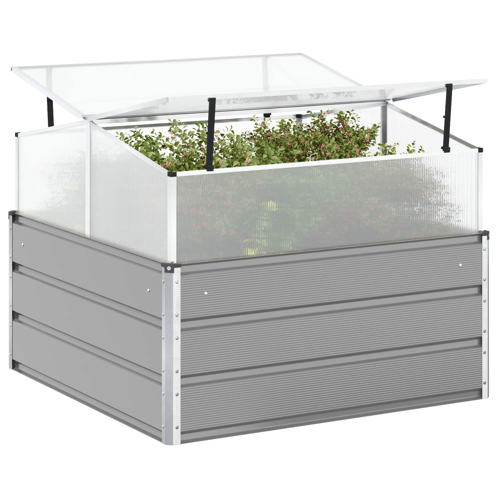Jardinera vidaxx gris claro 100 x 100 x 77 cm acero galvanizado