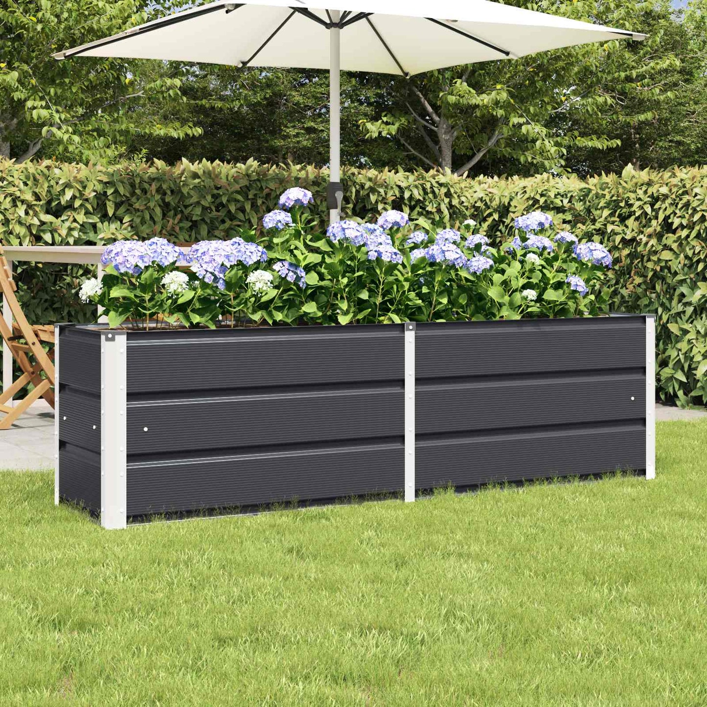 Vidaxl plantenbak antraciet 160 x 40 x 45 cm staal