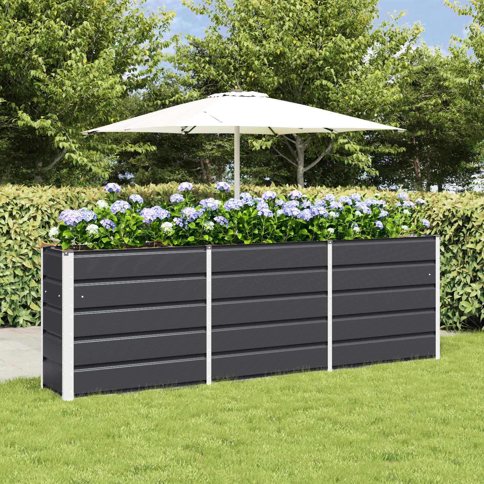 Vidaxl plantenbak antraciet 160 x 40 x 75 cm staal