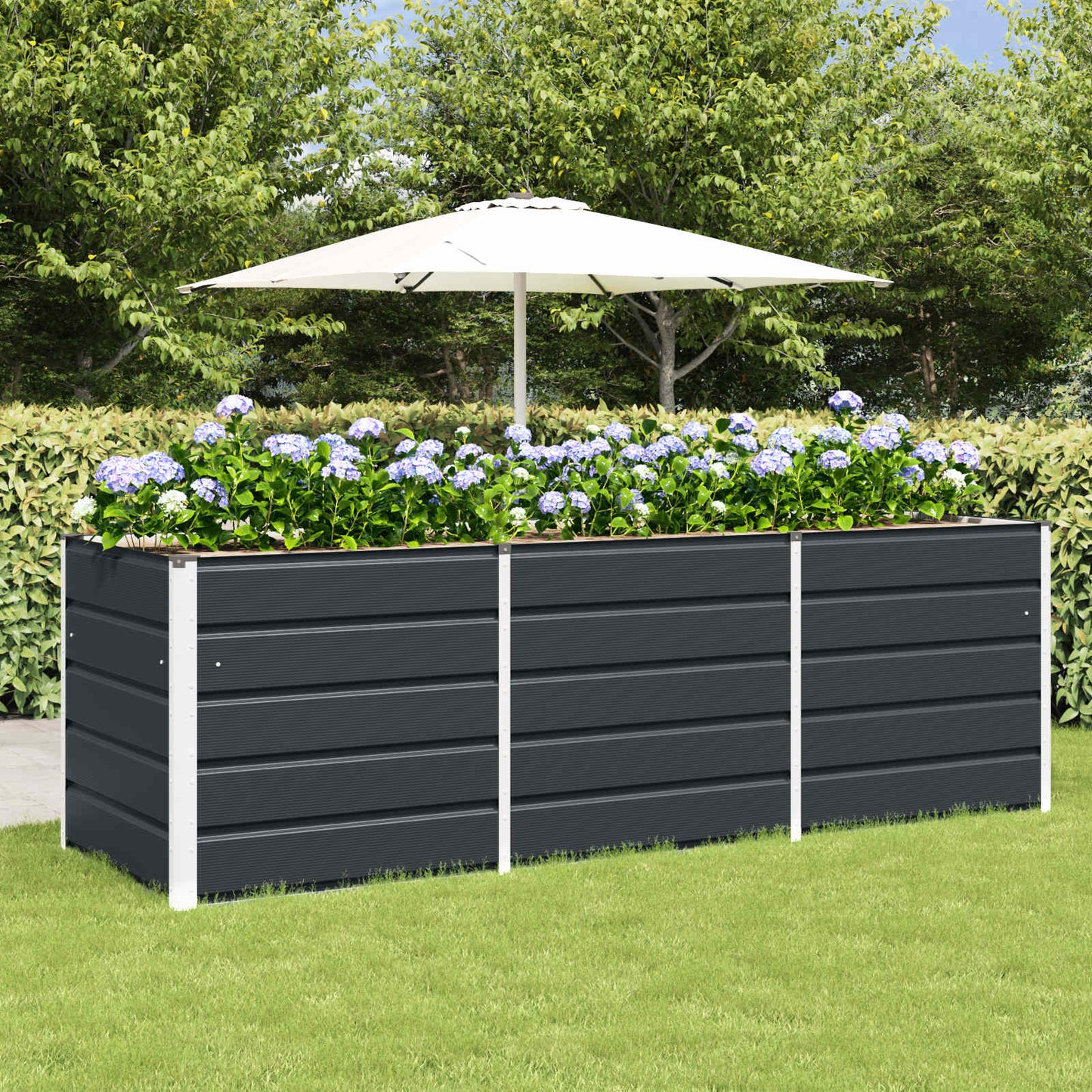Jardinera vidaxx antracita 240 x 80 x 75 cm acero