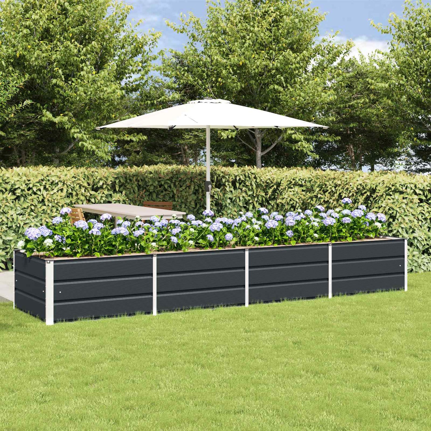 Jardinera vidaxx antracita 320 x 80 x 45 cm acero