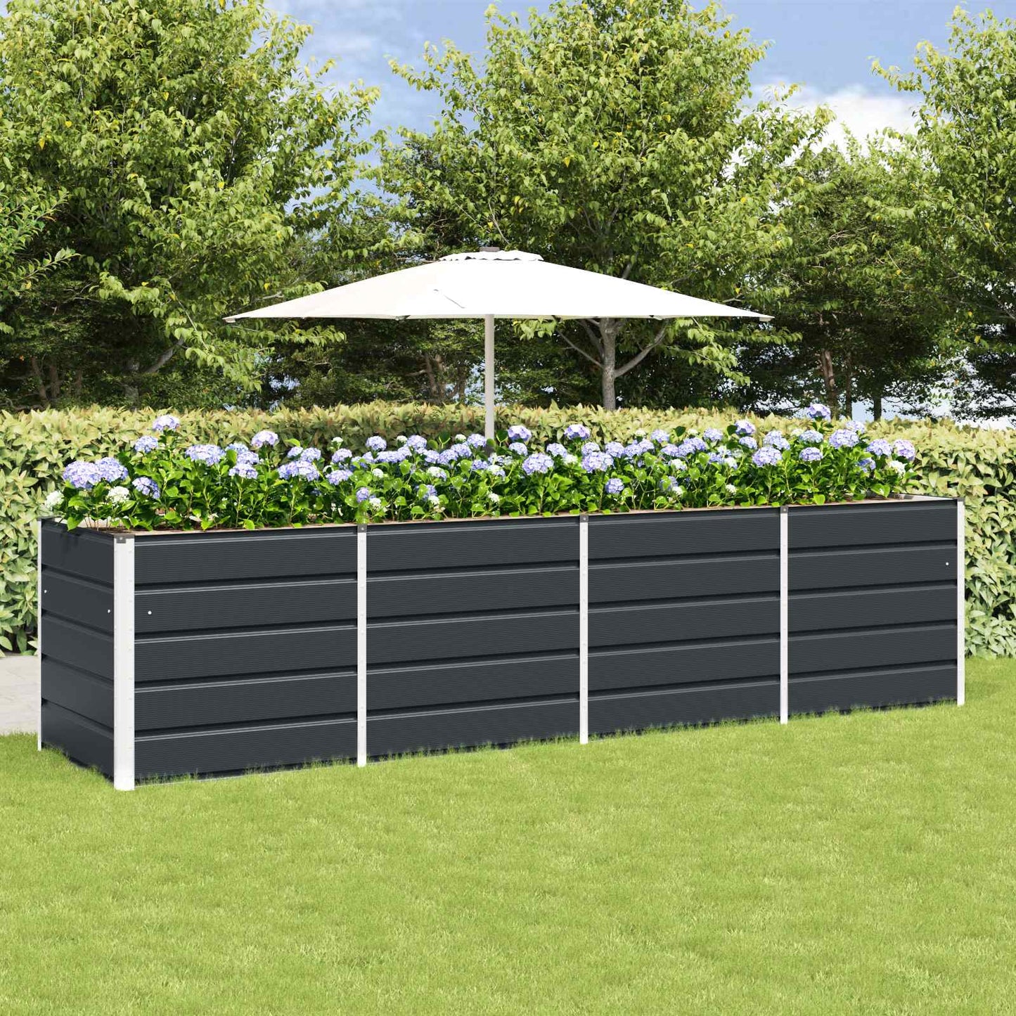 Jardinera vidaxx antracita 240 x 80 x 75 cm acero