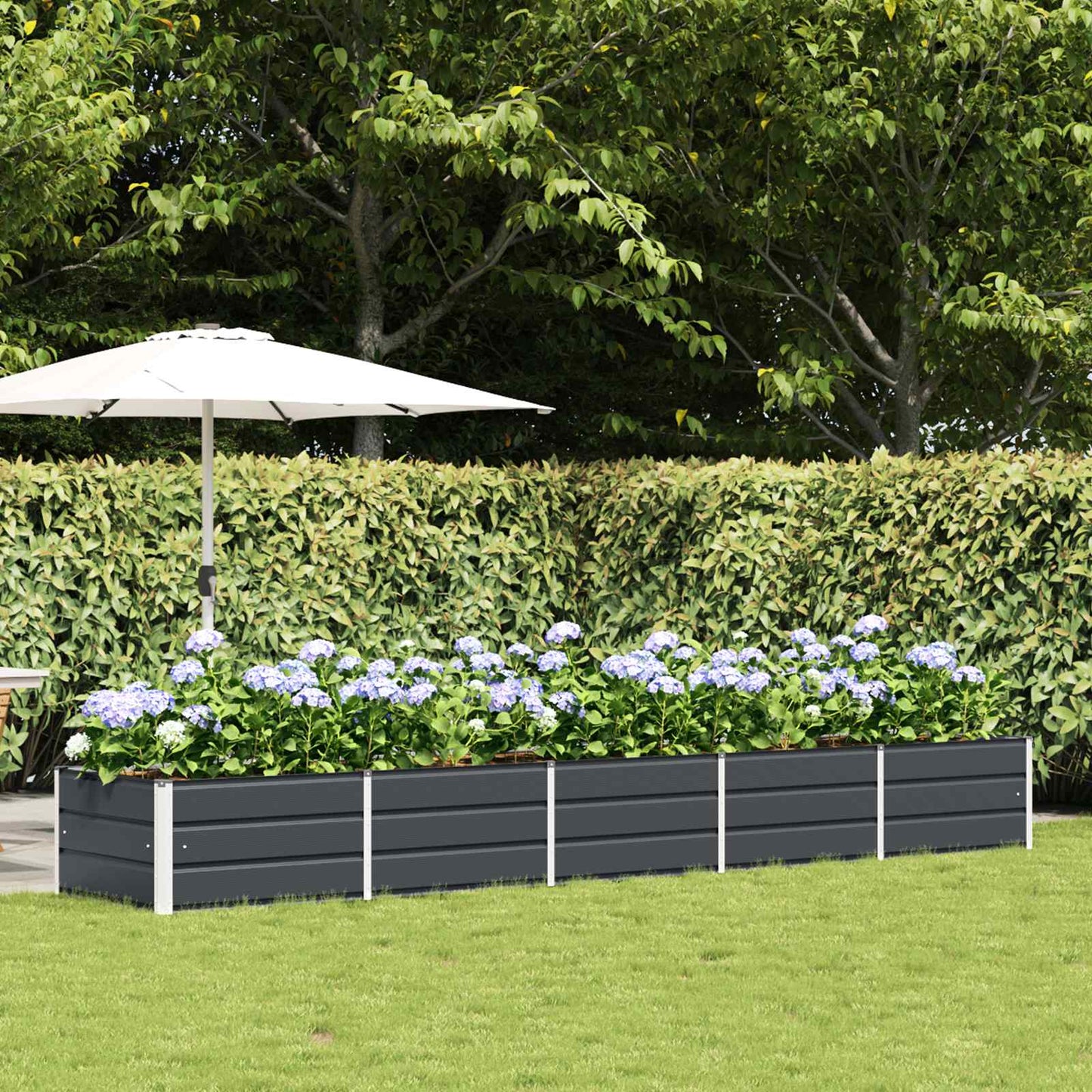 Jardinera vidaxx antracita 400 x 80 x 45 cm acero