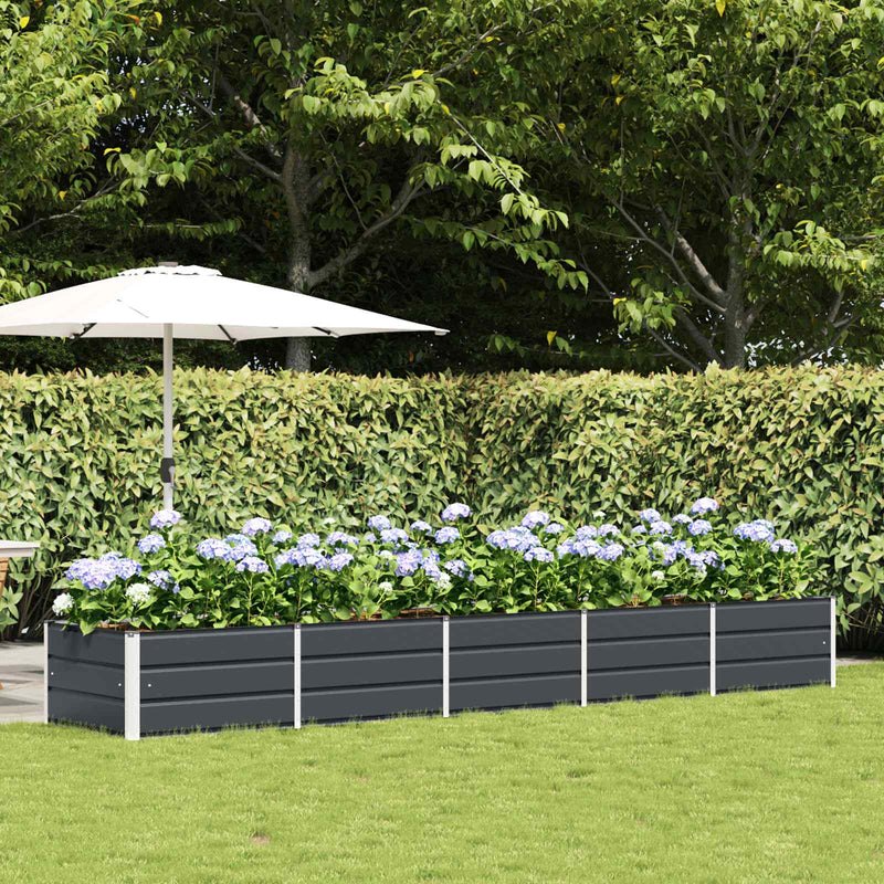 Vidaxl plantenbak antraciet 400 x 80 x 45 cm staal