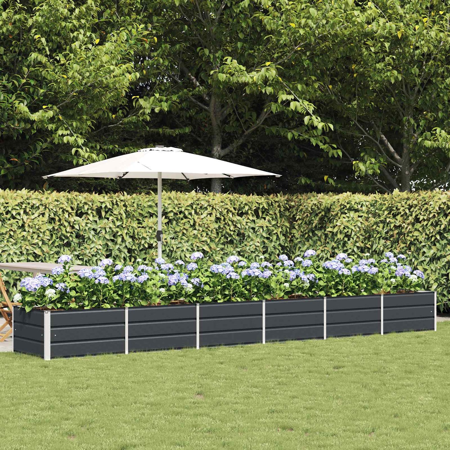 Jardinera vidaxx antracita 480 x 80 x 45 cm acero