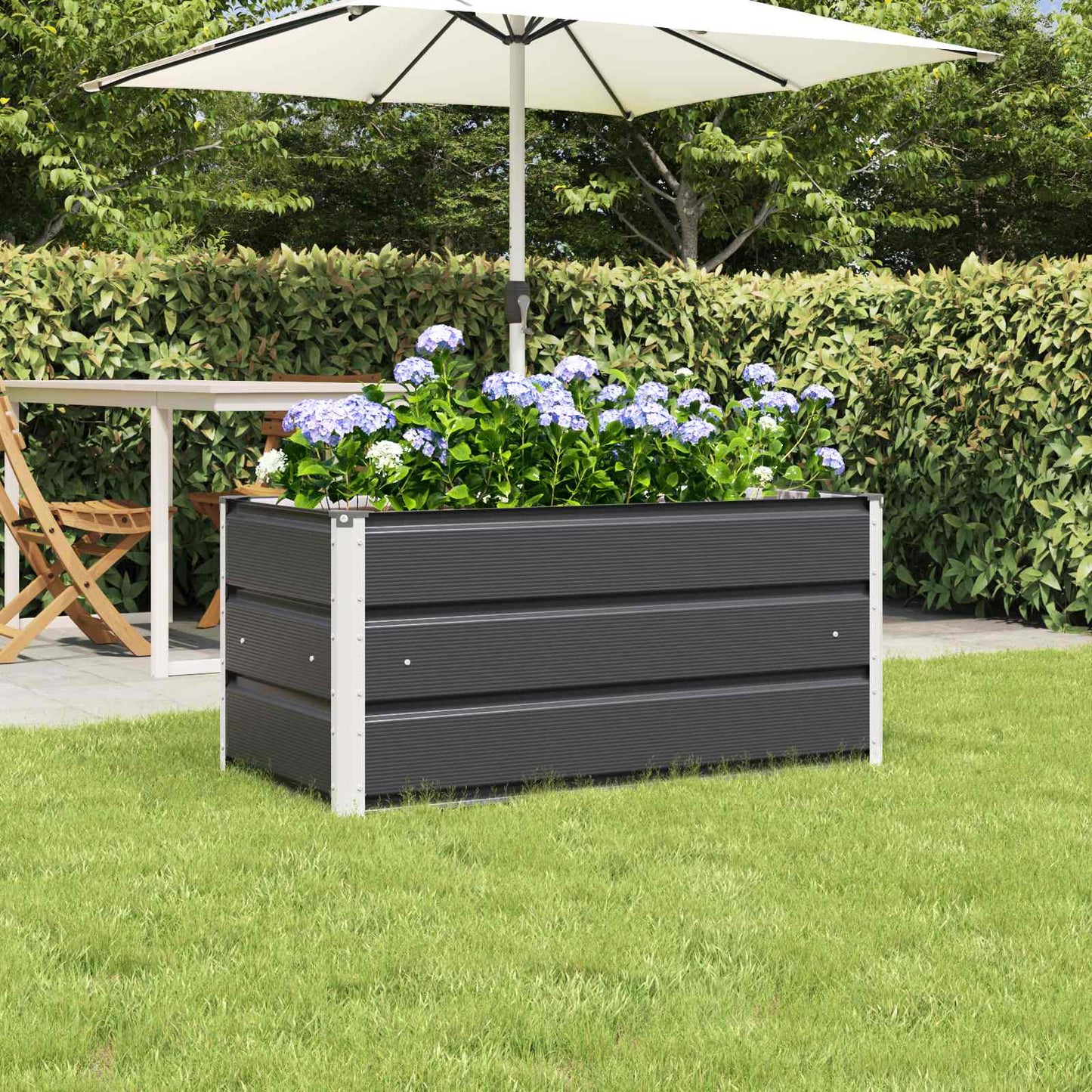 Jardinera vidaxx antracita 100 x 50 x 45 cm acero galvanizado