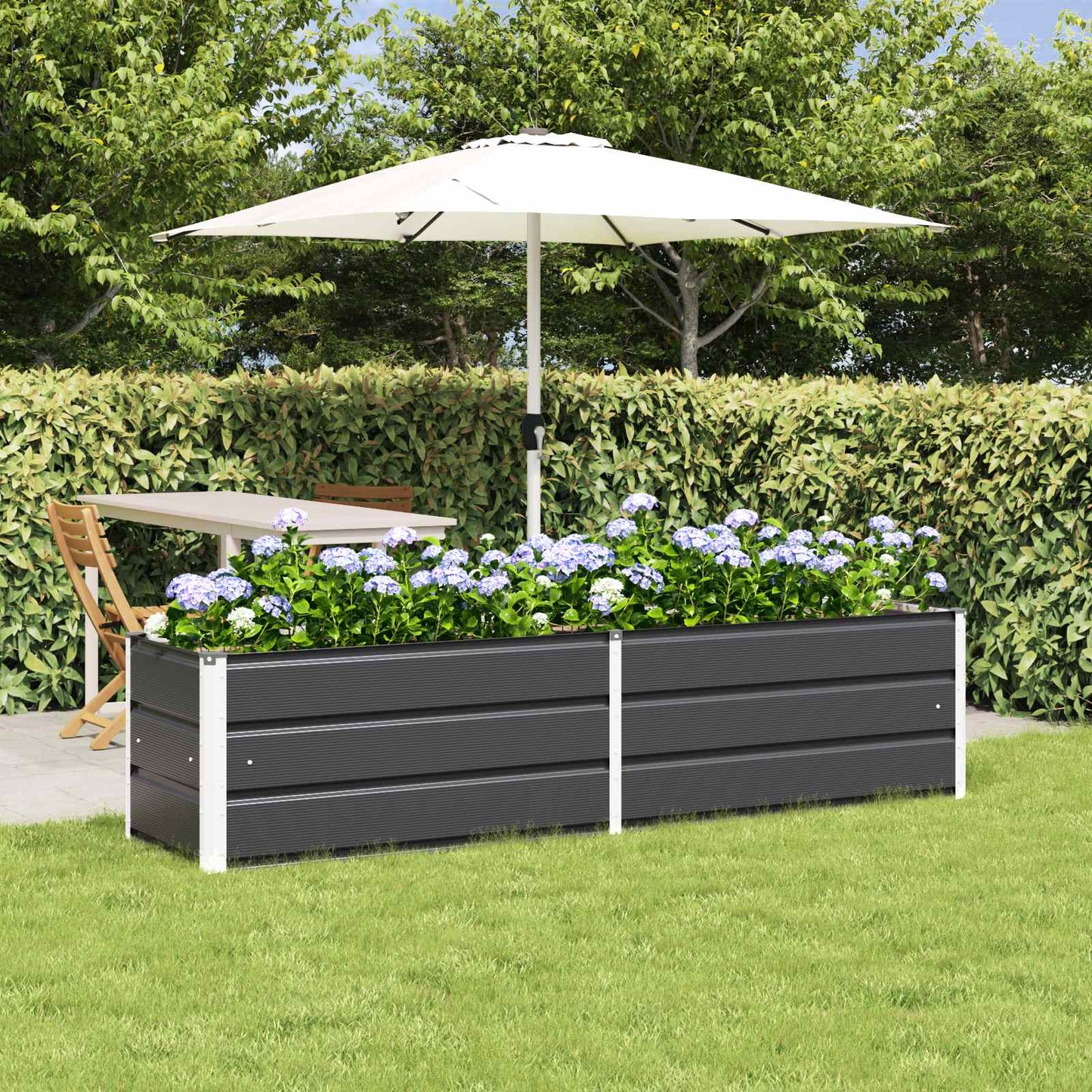 Jardinera vidaxx antracita 480 x 50 x 45 cm acero galvanizado