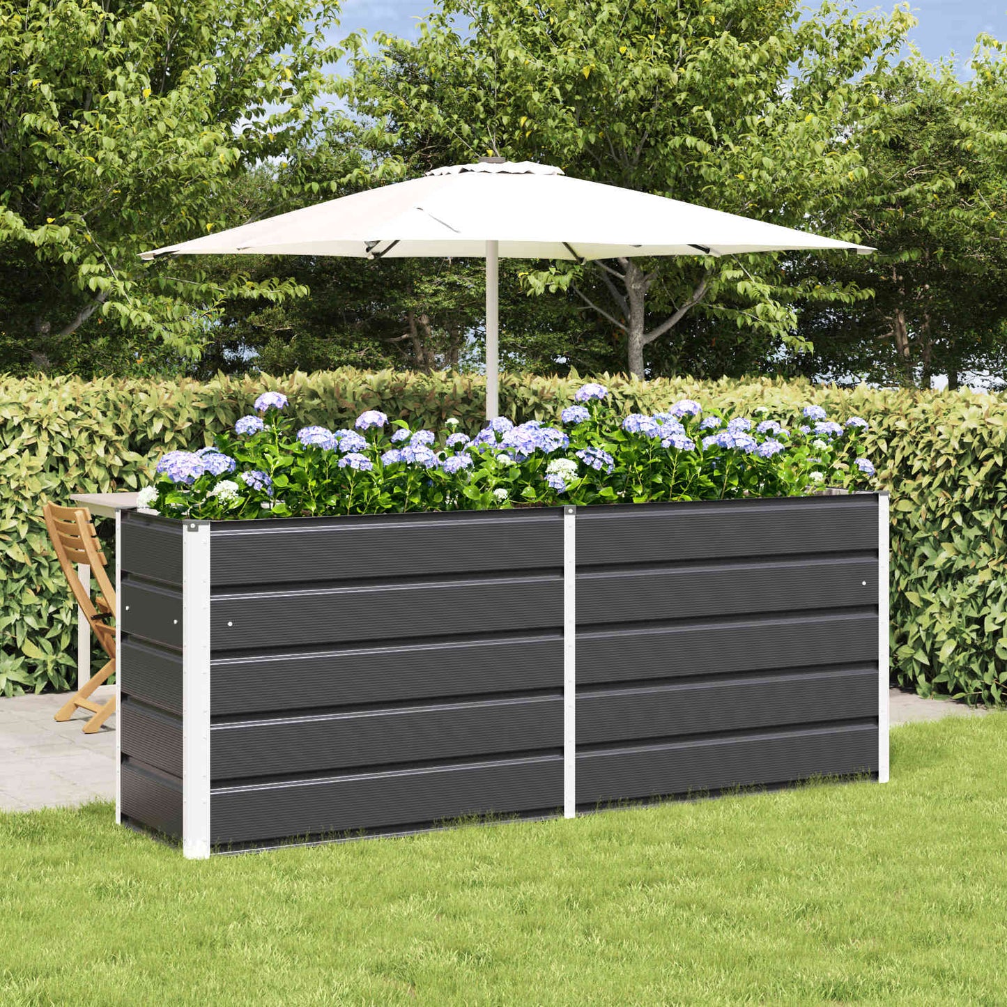 Jardinera vidaxx antracita 480 x 50 x 45 cm acero galvanizado