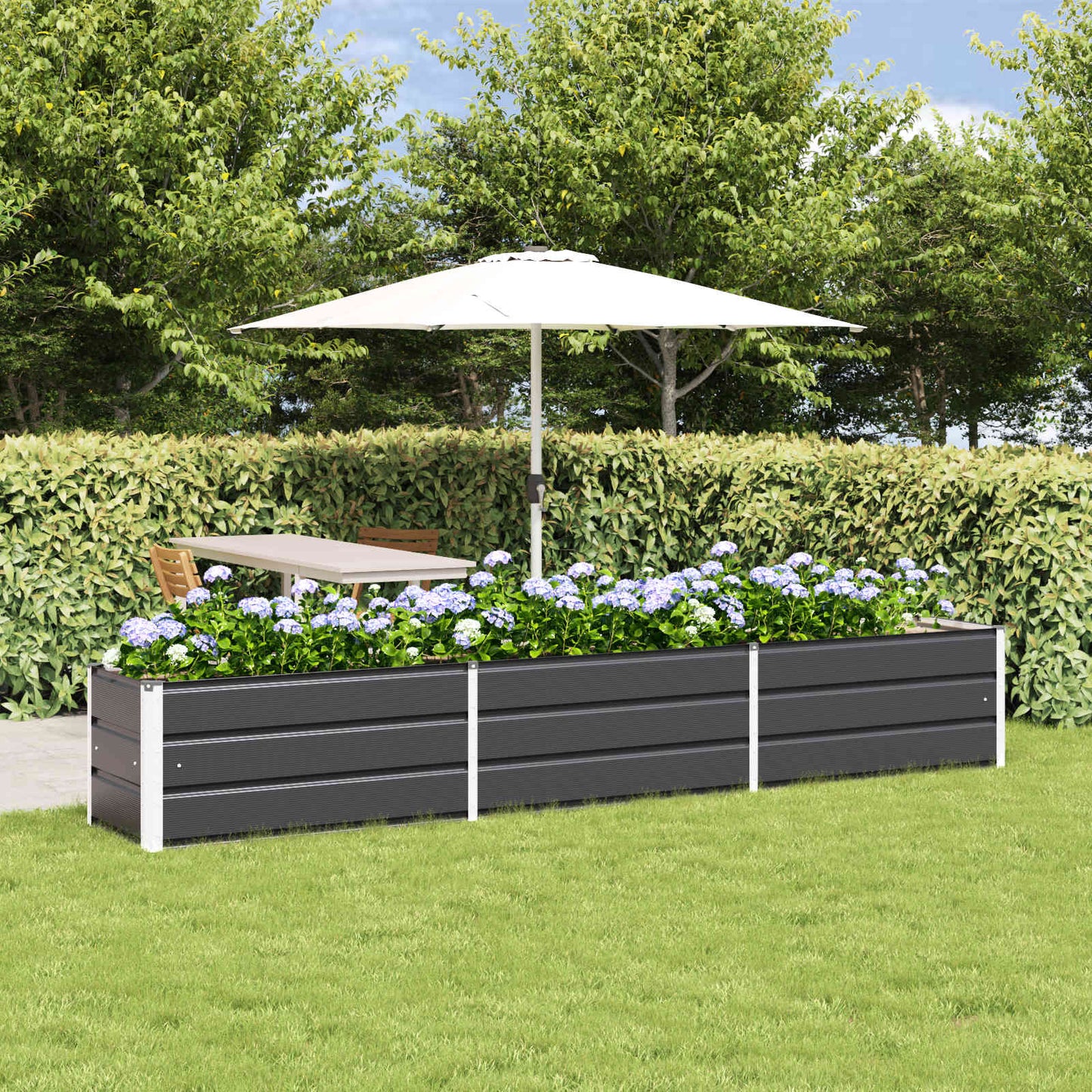 Jardinera vidaxx antracita 480 x 50 x 45 cm acero galvanizado