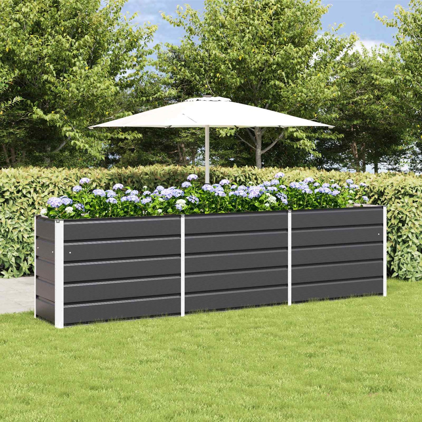 Jardinera vidaxx antracita 480 x 50 x 45 cm acero galvanizado