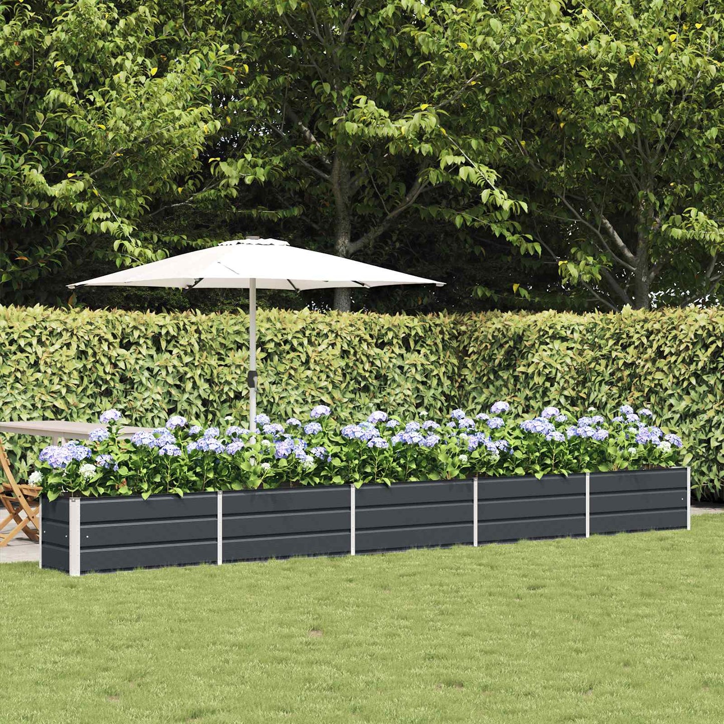 Jardinera vidaxx antracita 480 x 50 x 45 cm acero galvanizado