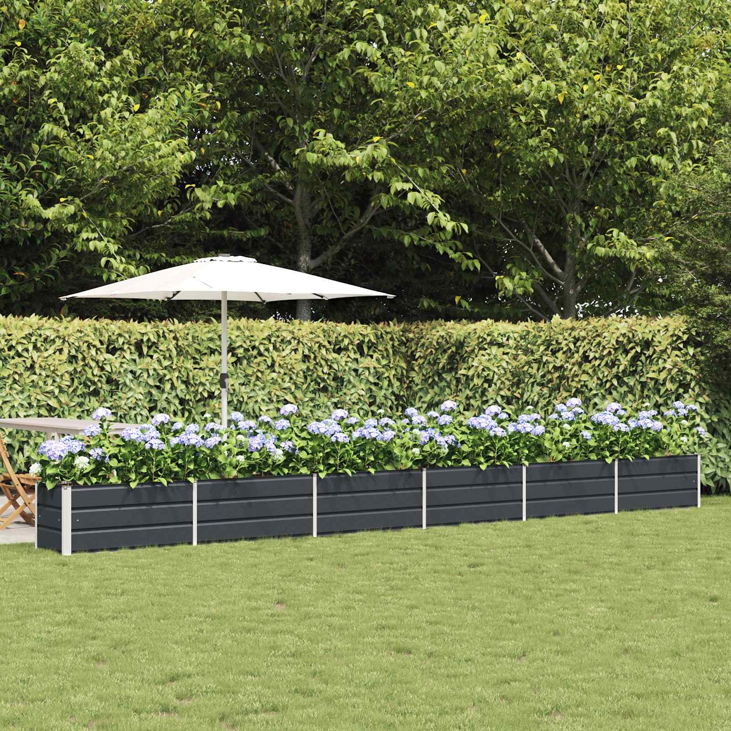Jardinera vidaxx antracita 480 x 50 x 45 cm acero galvanizado