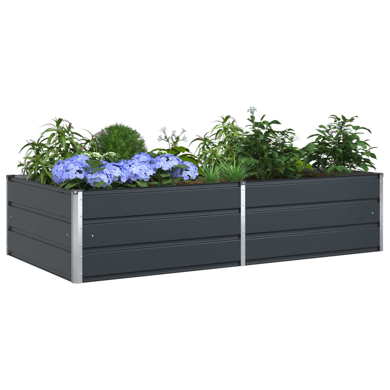 Vidaxl plantenbak antraciet 195 x 100 x 45 cm gegalvaniseerd staal