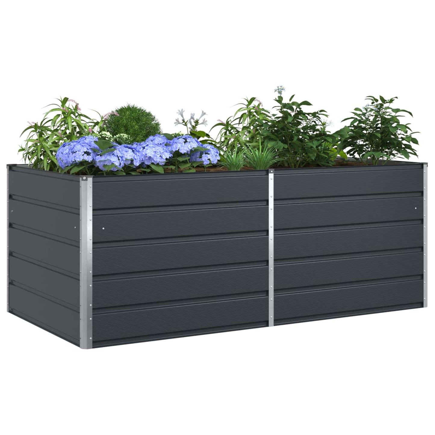 Jardinera vidaxx antracita 195 x 100 x 45 cm acero galvanizado