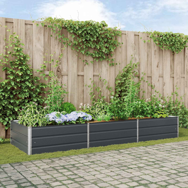 Vidaxl plantenbak antraciet 195 x 100 x 45 cm gegalvaniseerd staal