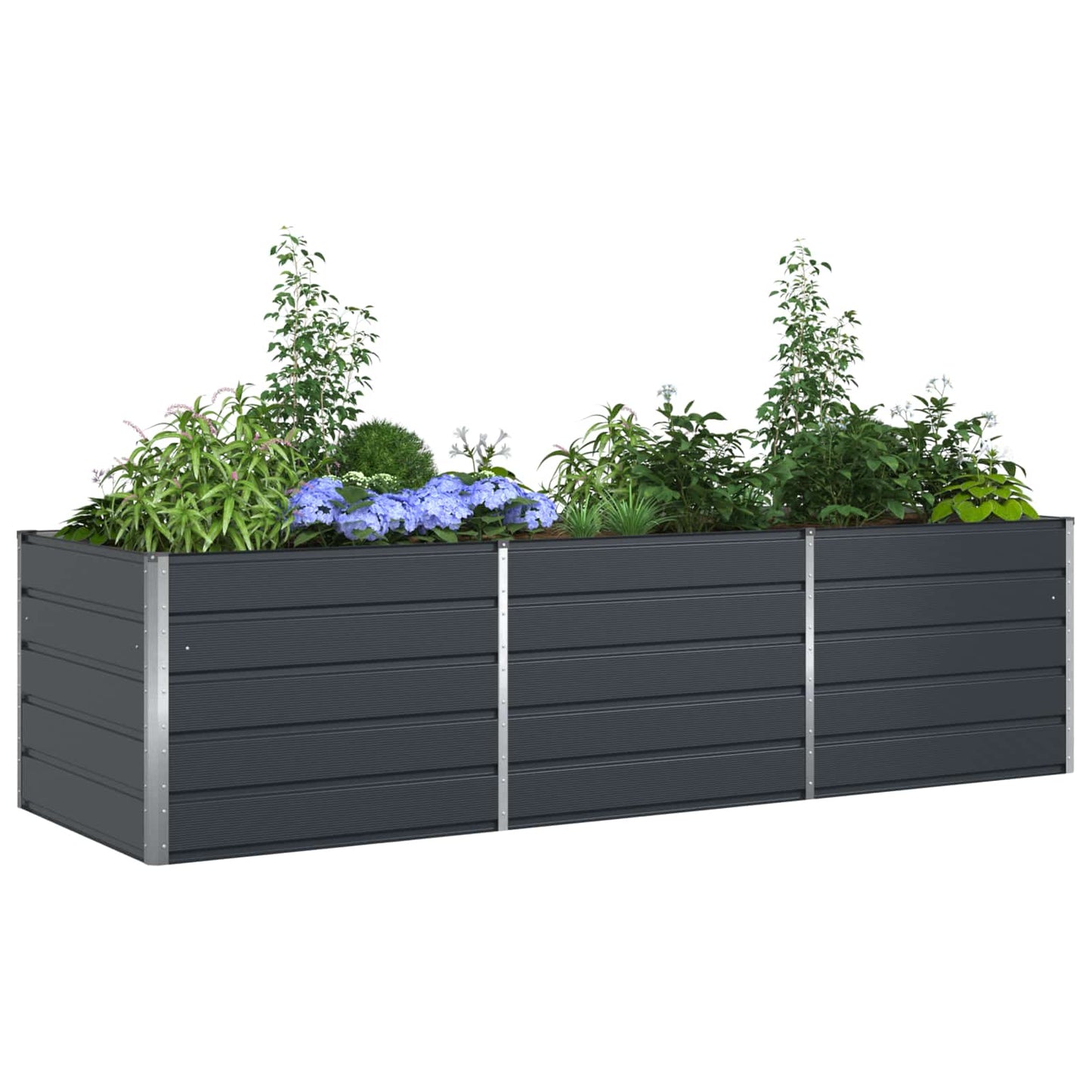 Jardinera vidaxx antracita 195 x 100 x 45 cm acero galvanizado