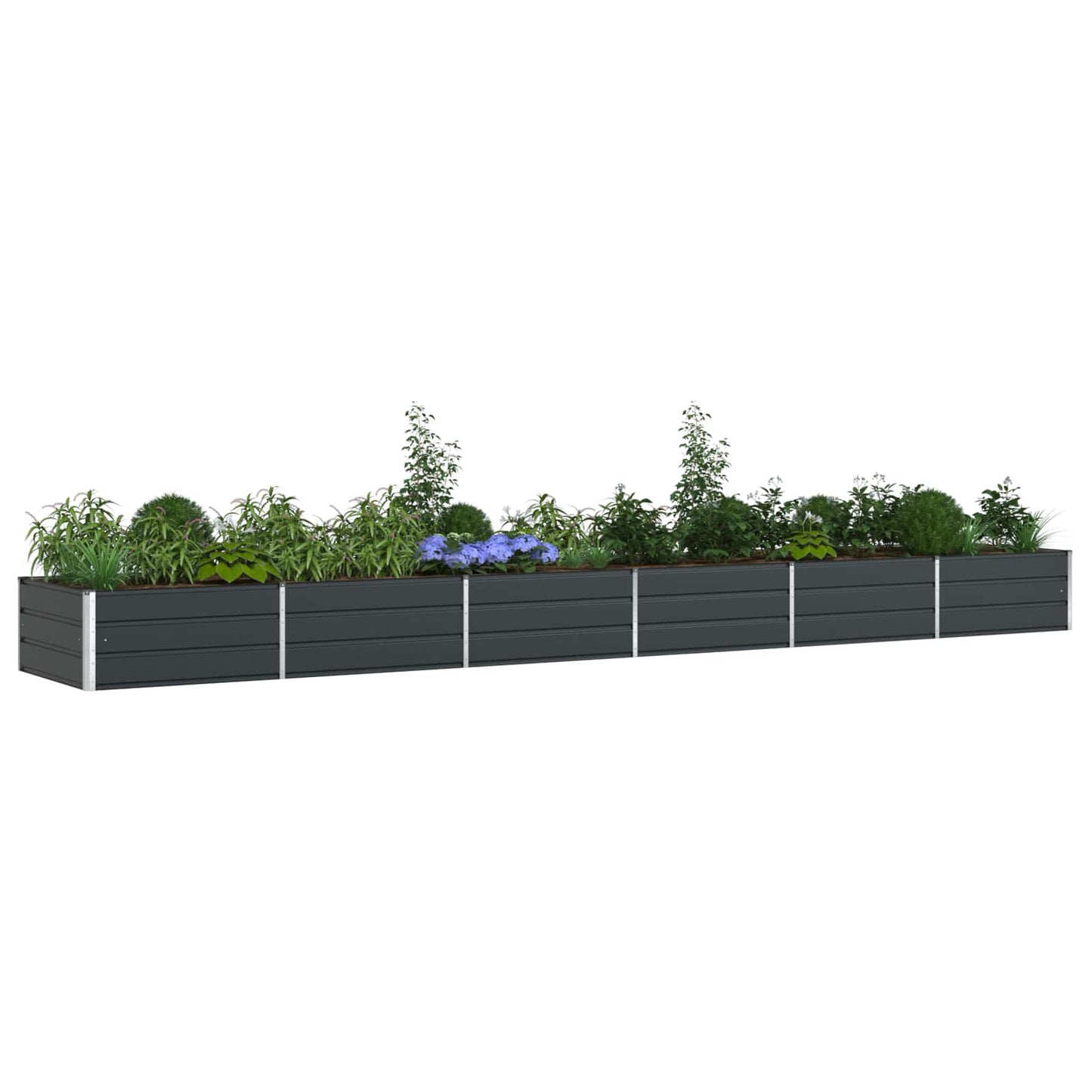 Jardinera vidaxx antracita 195 x 100 x 45 cm acero galvanizado