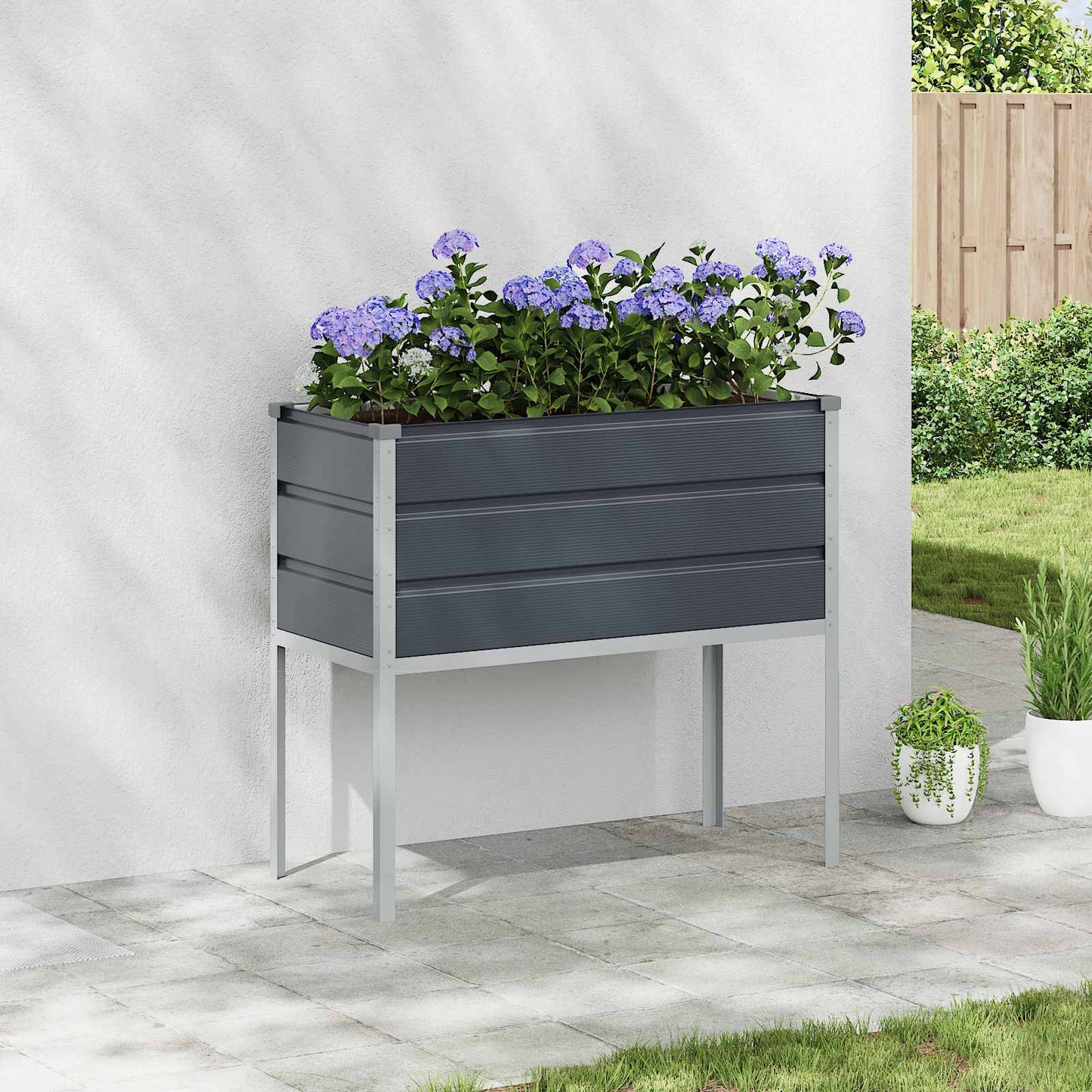 Jardinera vidaxx antracita 100 x 45 x 90 cm acero galvanizado