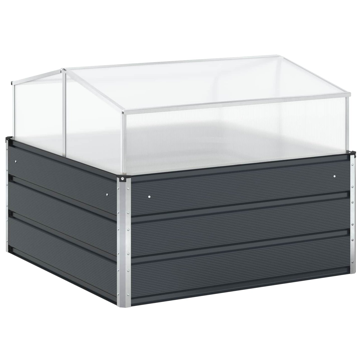 Jardinera vidaxl antracita 100 x 100 x 77 cm acero galvanizado